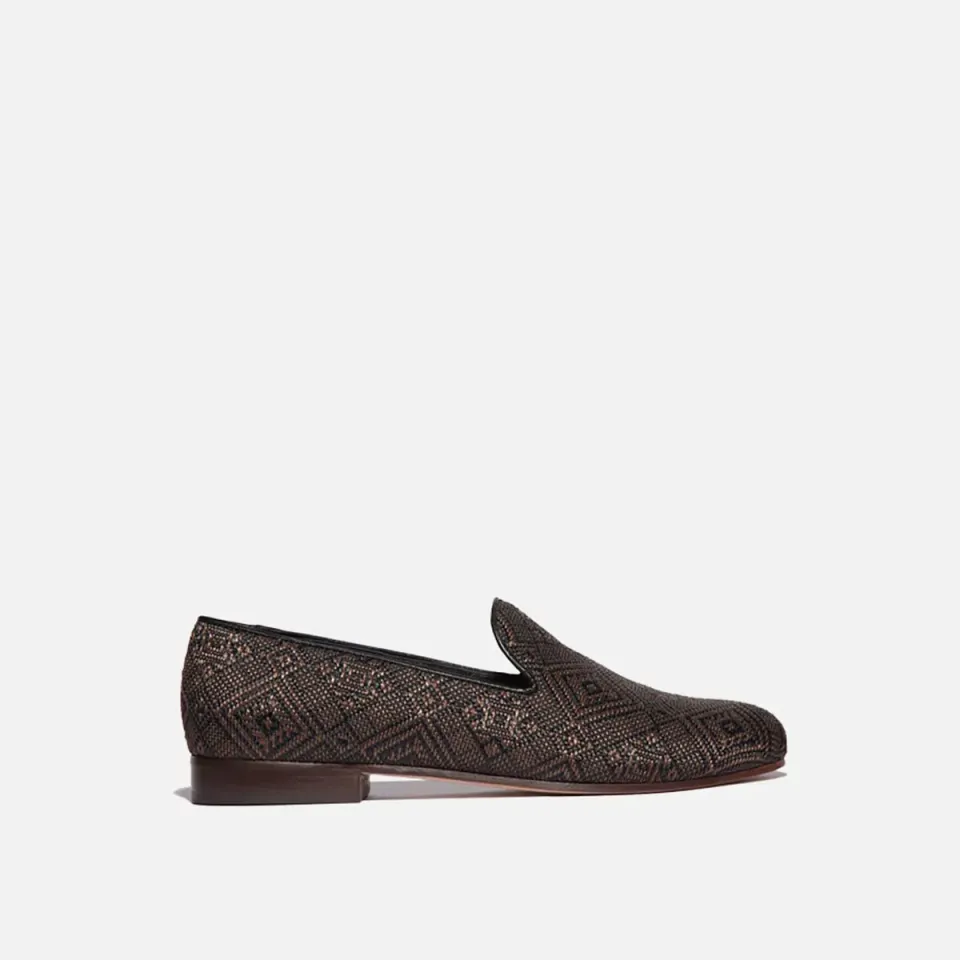 Cecilia Bringheli Positano Dark Brown mocasini jacard