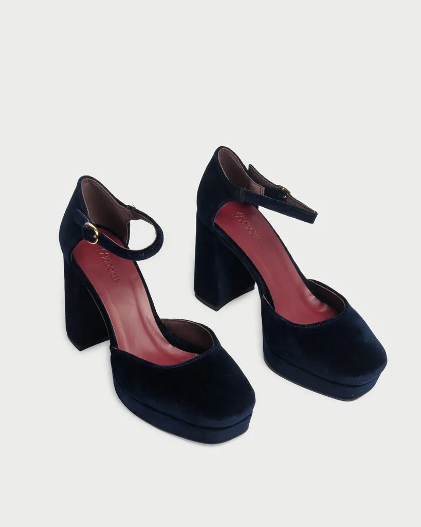 Flagelus Flamenco Navy pantofi bleumarin