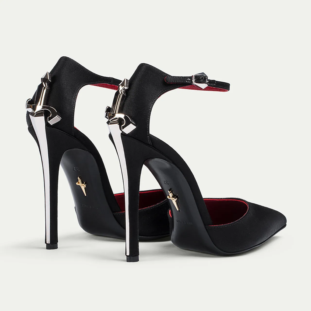 Cesare Paciotti Dagger Heel pantofi dama negru satin