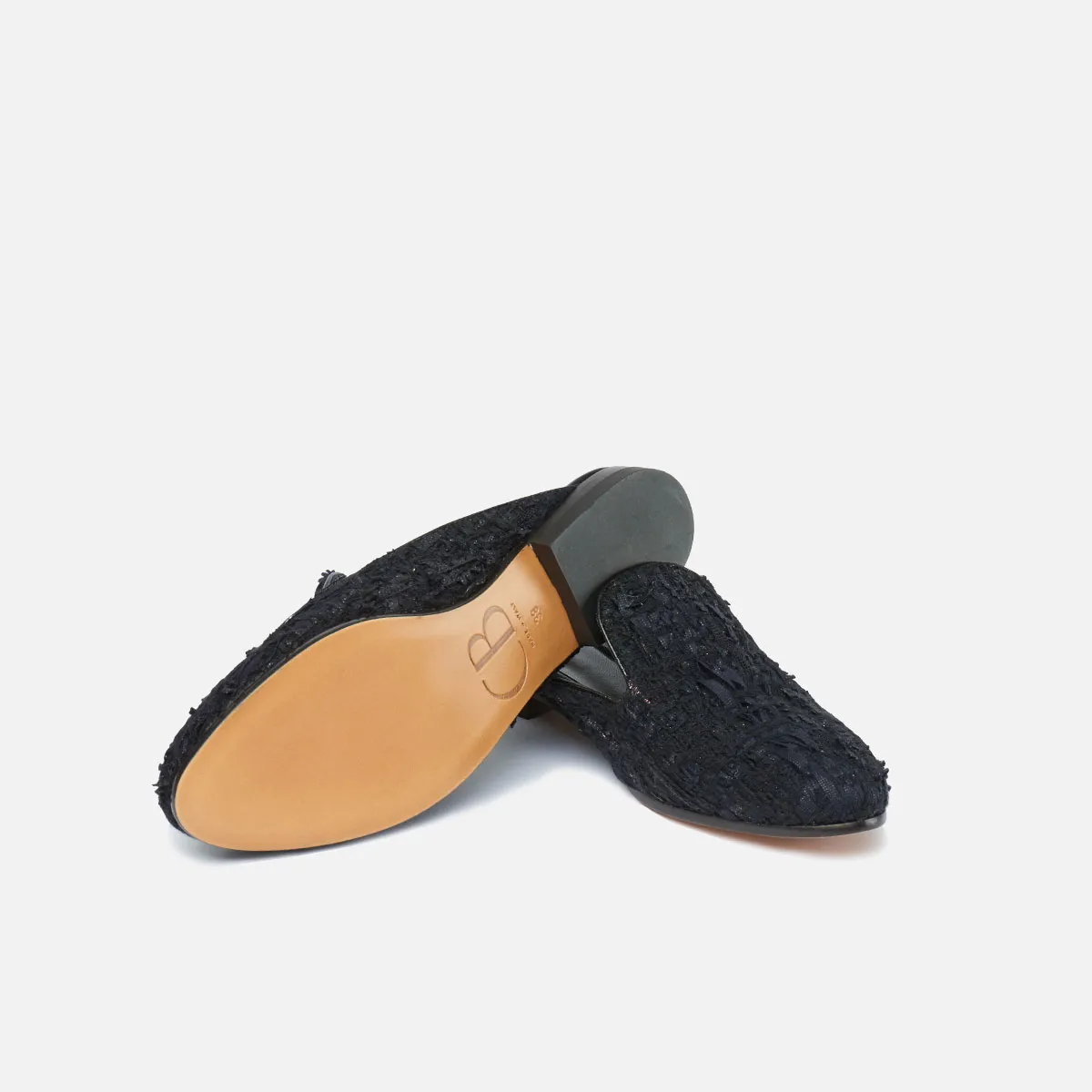 Cecilia Bringheli Ravello mules bouclé gri inchis
