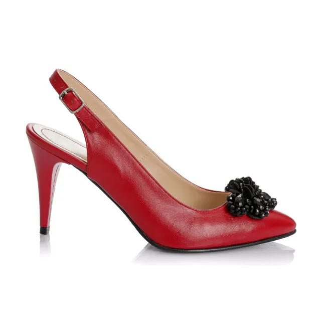 Catinca Shoes D43 RB sandale dama piele naturala rosu box