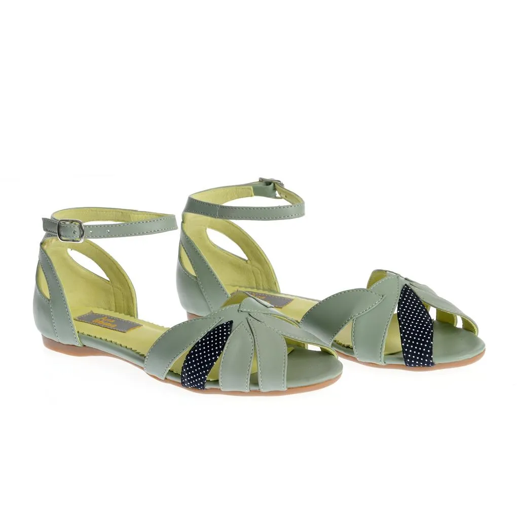 Ana Urbana Santa Barbara sandale piele verde mentă