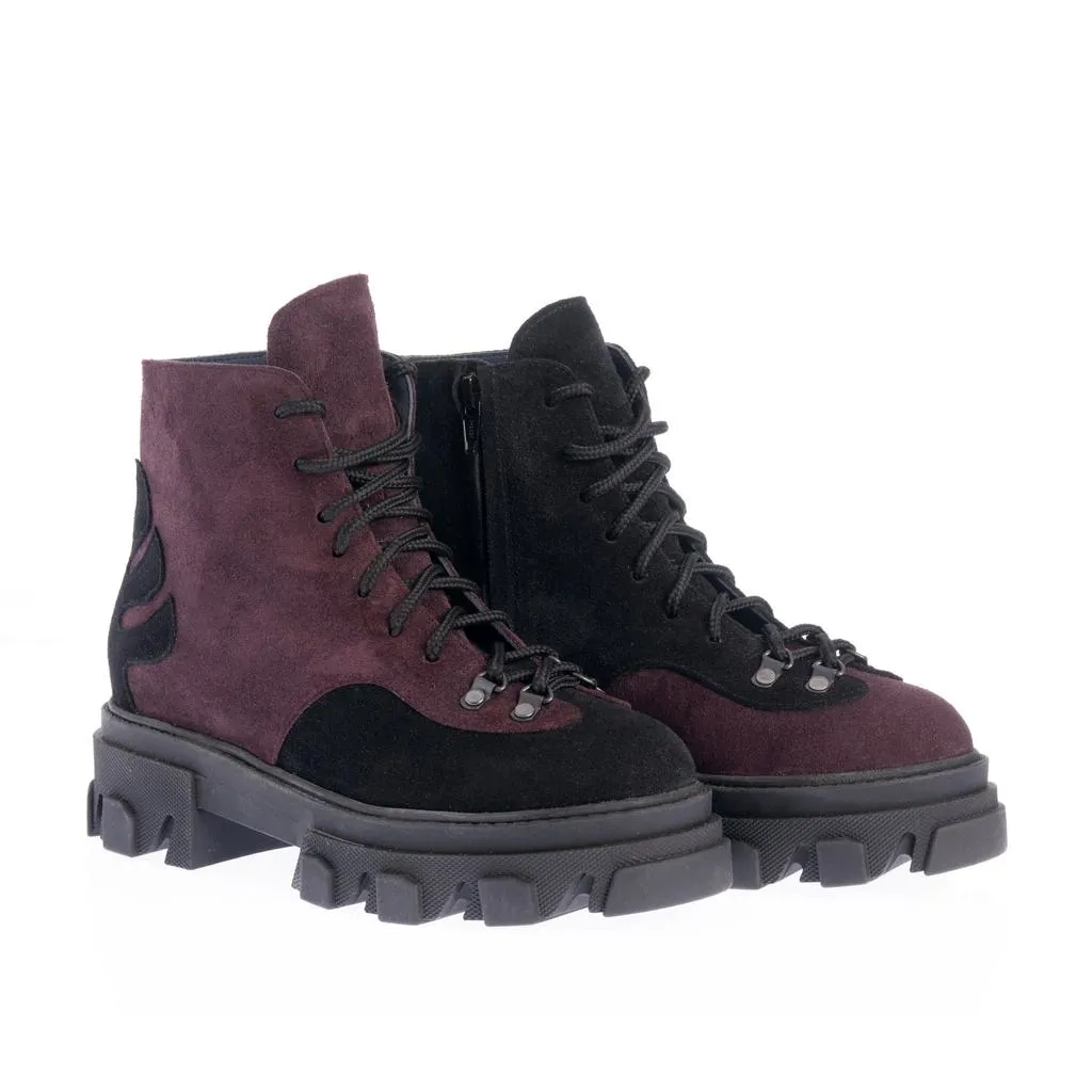 Ana Urbana Shoes Jimena ghete mov-bordeaux bicolore
