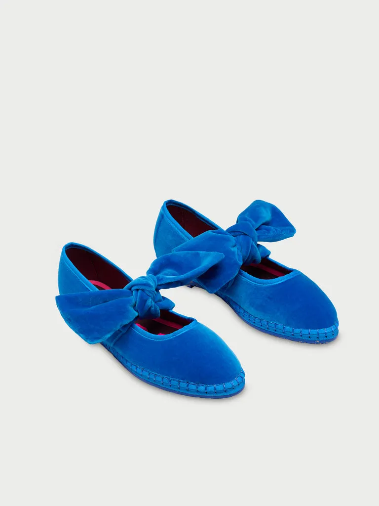 Flagelus Lady Lyra Blue espadrile albastre catifea