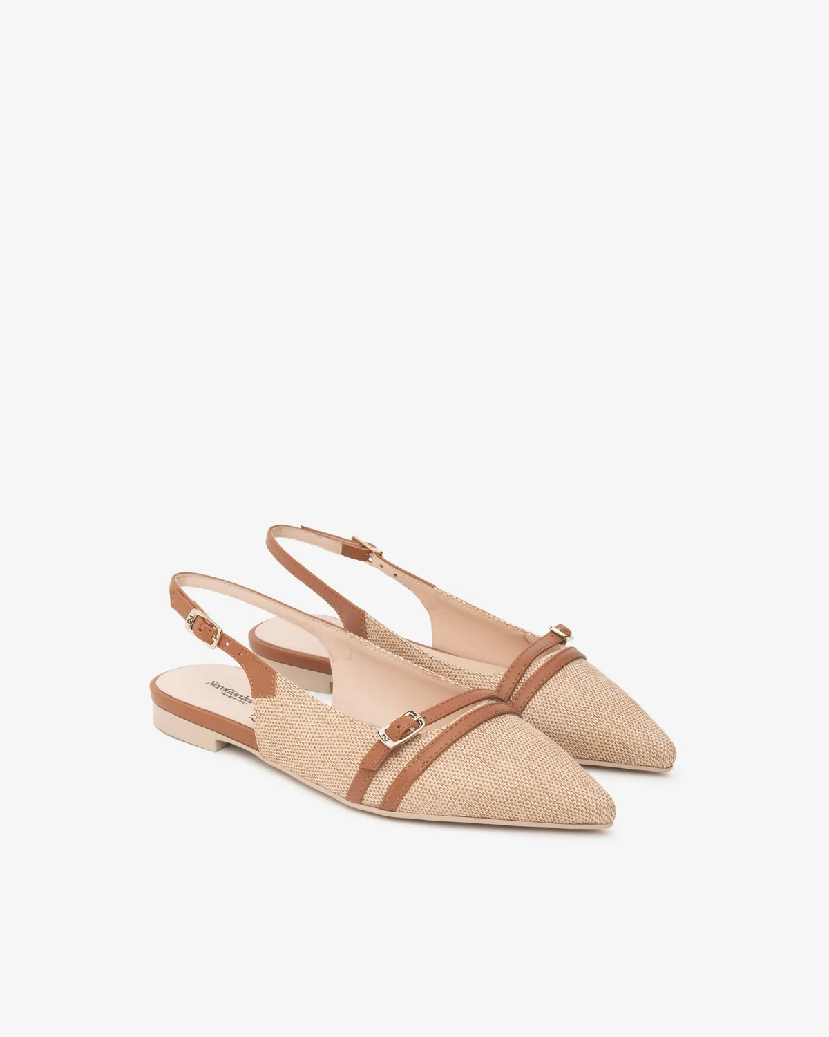 Pantofi slingback dama NeroGiardini piele si textil