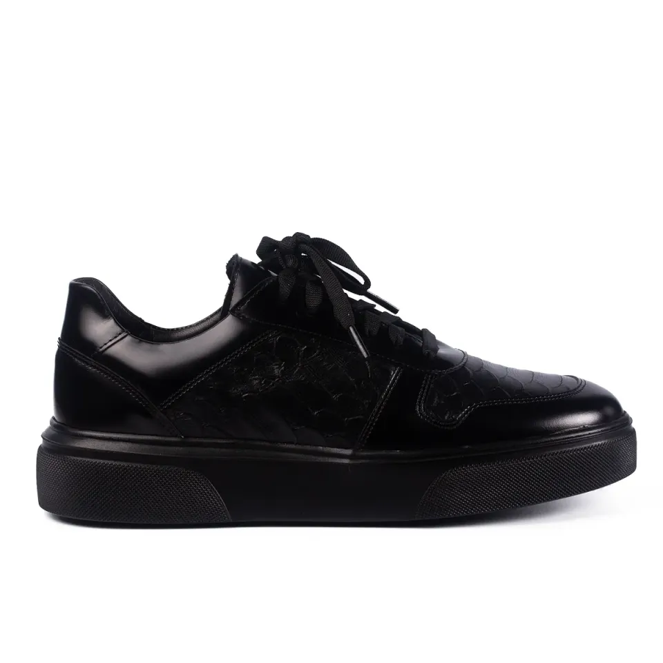 Lucas Shoes Sneaker 001 pantofi negri croco piele