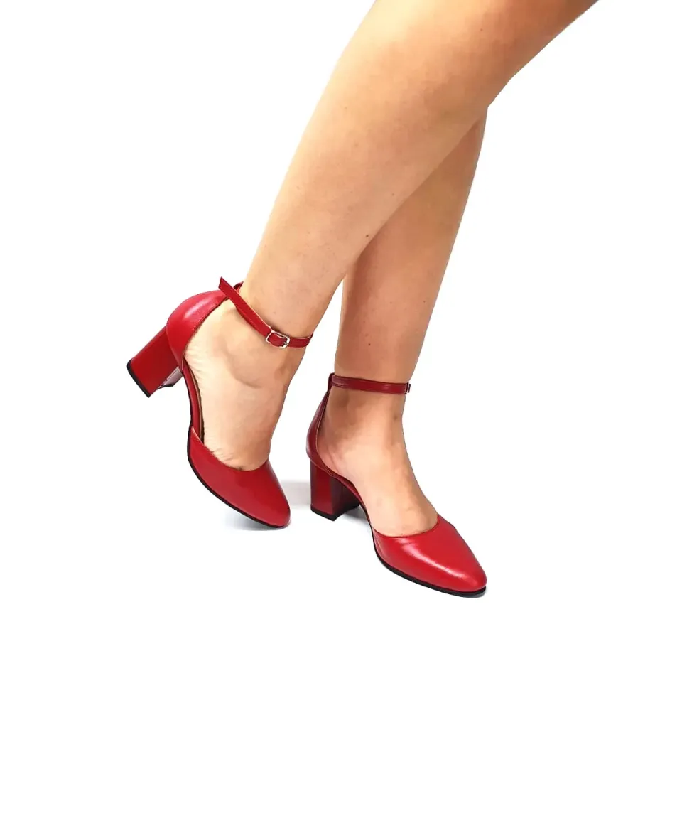 Catinca Shoes D14 RB sandale piele rosu box