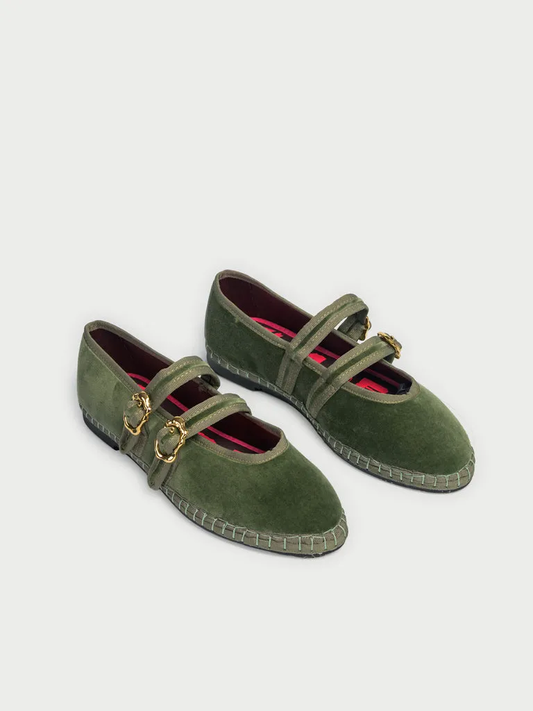 Flagelus Claire Alpine pantofi verde catifea