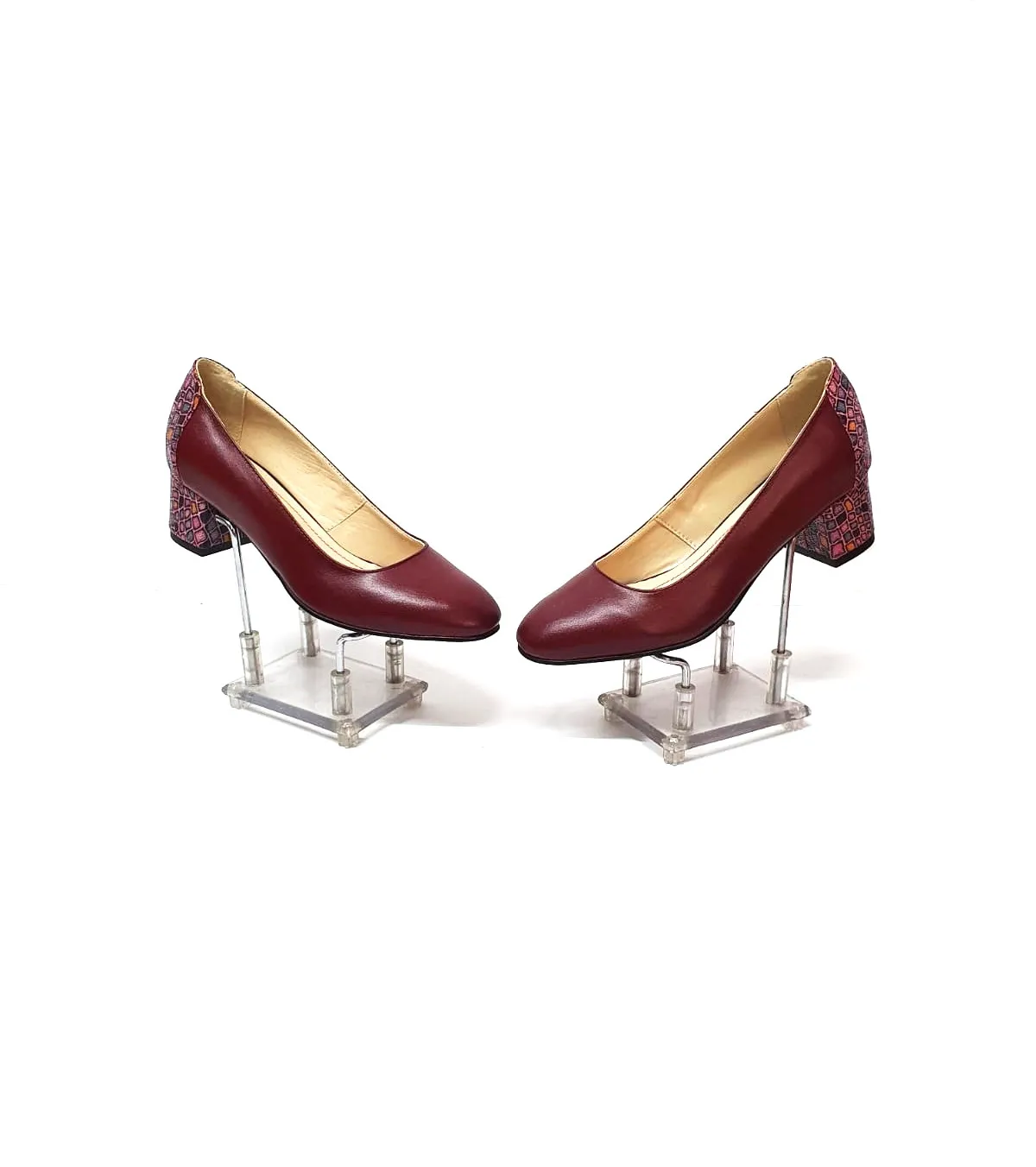 Catinca Shoes A7 BPB pantofi dama piele bordo pietre