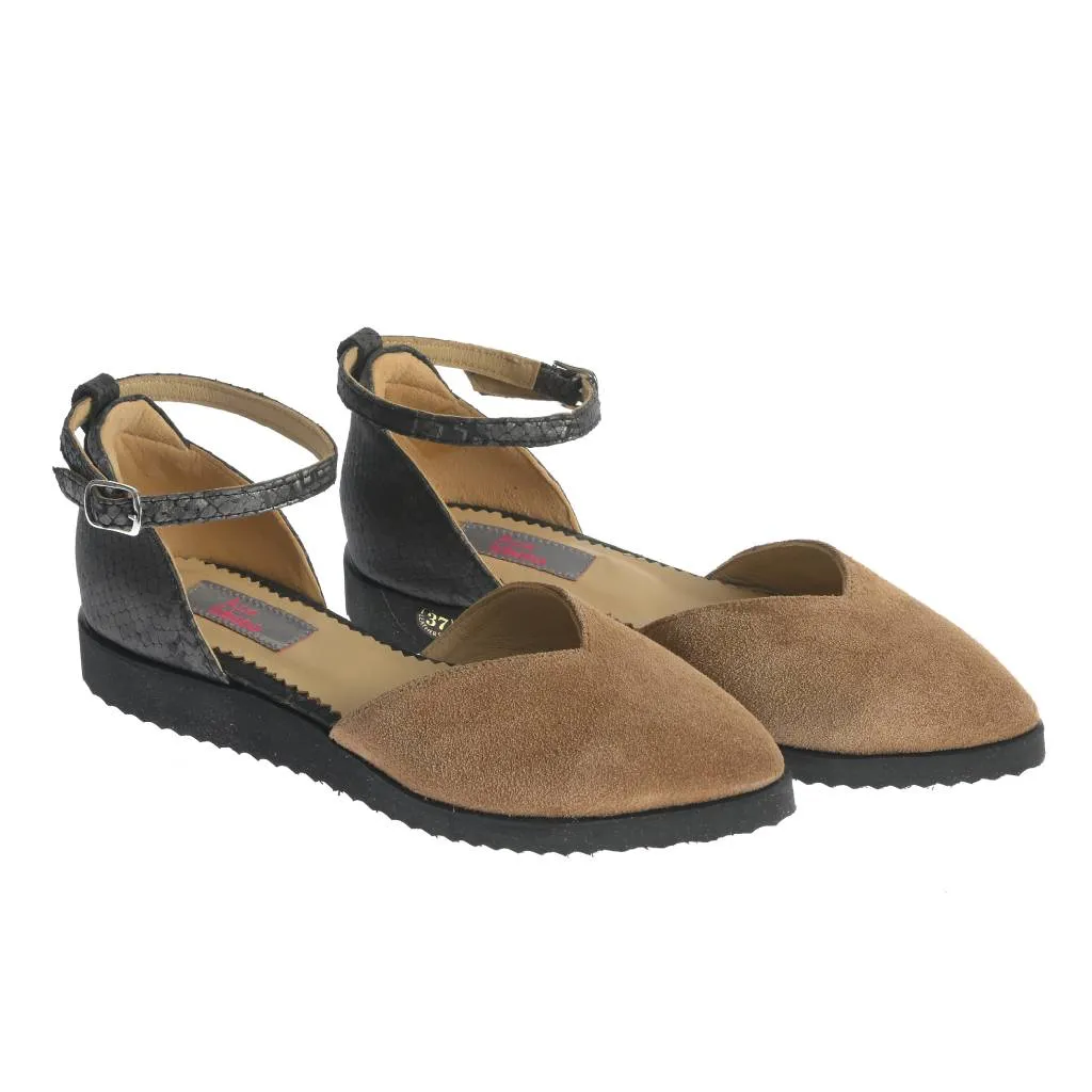 Ana Urbana Shoes Warsaw balerini maro-negru piele