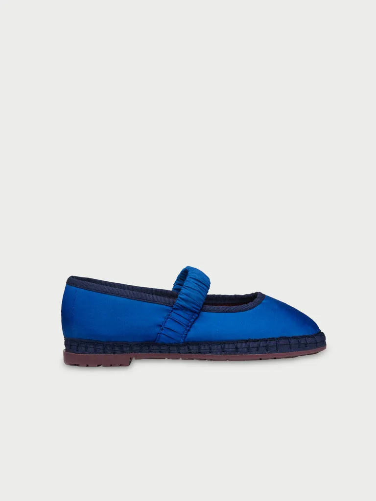 Flagelus Mafalda Blue Kids papuci catifea albastra