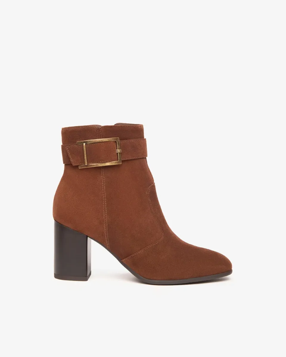 NeroGiardini botine damă piele întoarsă toc 7,5cm