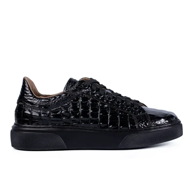 Lucas Shoes Sneaker 510 Croco sneakers negri piele naturala