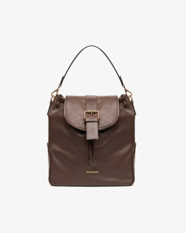 Rucsac mic NeroGiardini piele dama catarama aurie