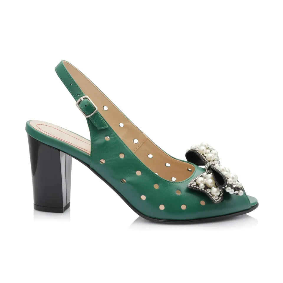 Catinca Shoes F24M VB sandale damă piele verde box