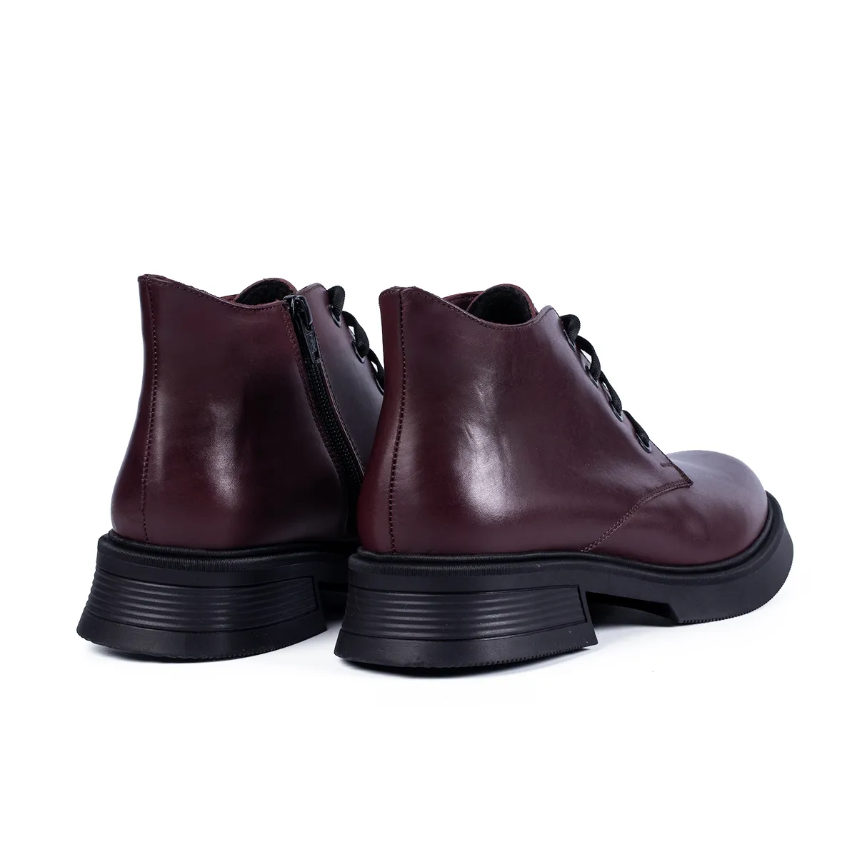 Lucas Shoes 412 ghete bordo piele naturala dama