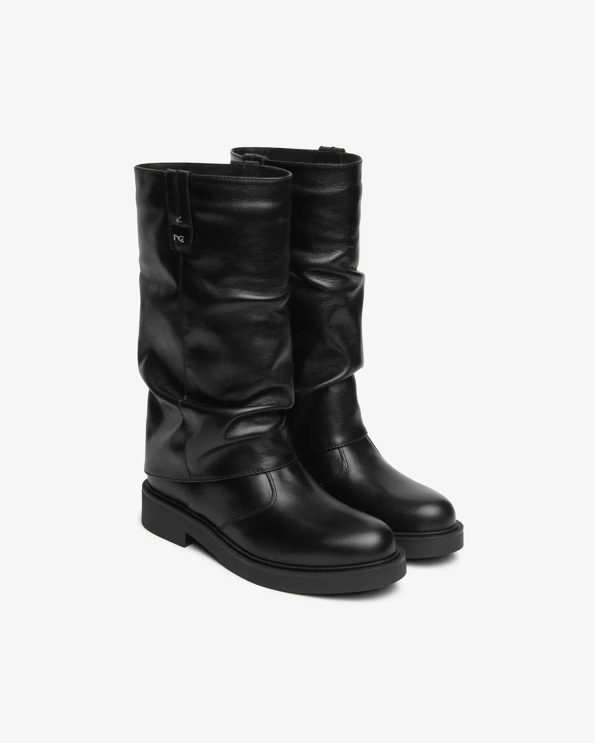 NeroGiardini cizme dama piele biker toc 35 mm