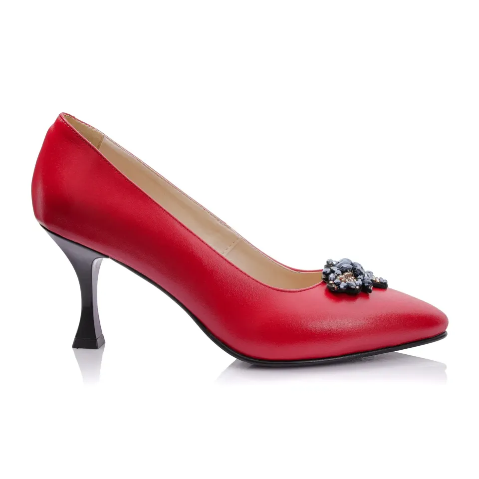 Catinca Shoes A63 RB pantofi damă piele roșie