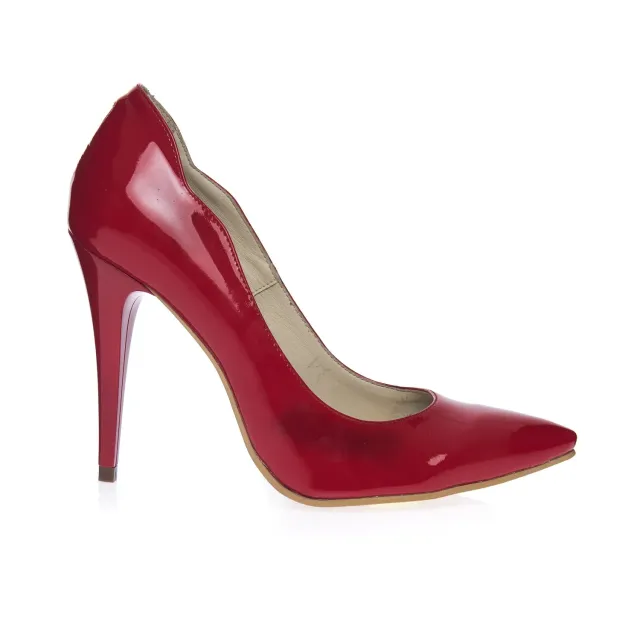 Catinca Shoes 113 pantofi stiletto piele rosu lac