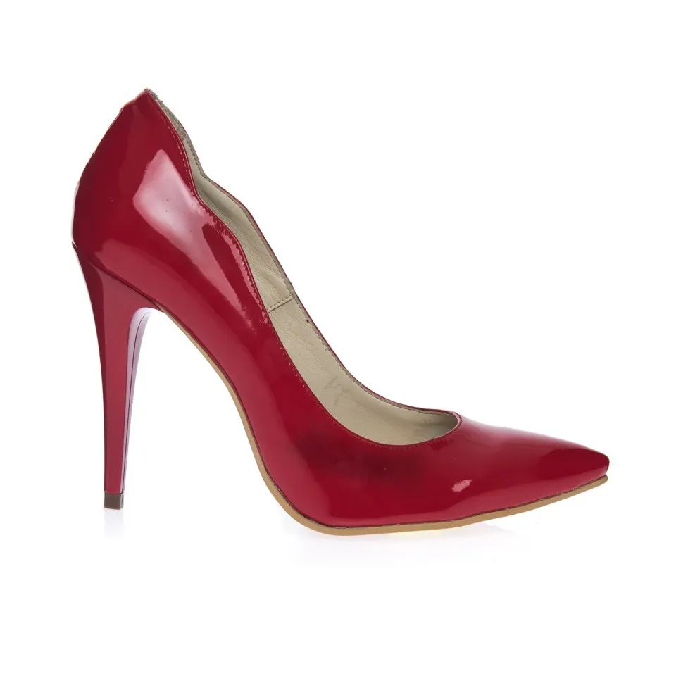Catinca Shoes 113 pantofi stiletto piele rosu lac