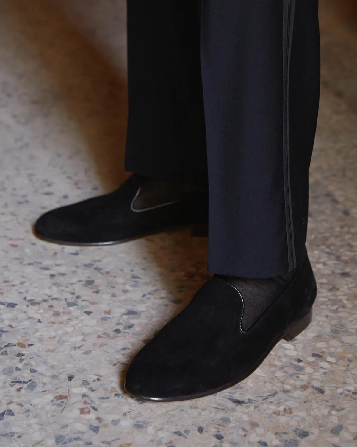 Cecilia Bringheli Positano pantofi slip-on catifea neagră
