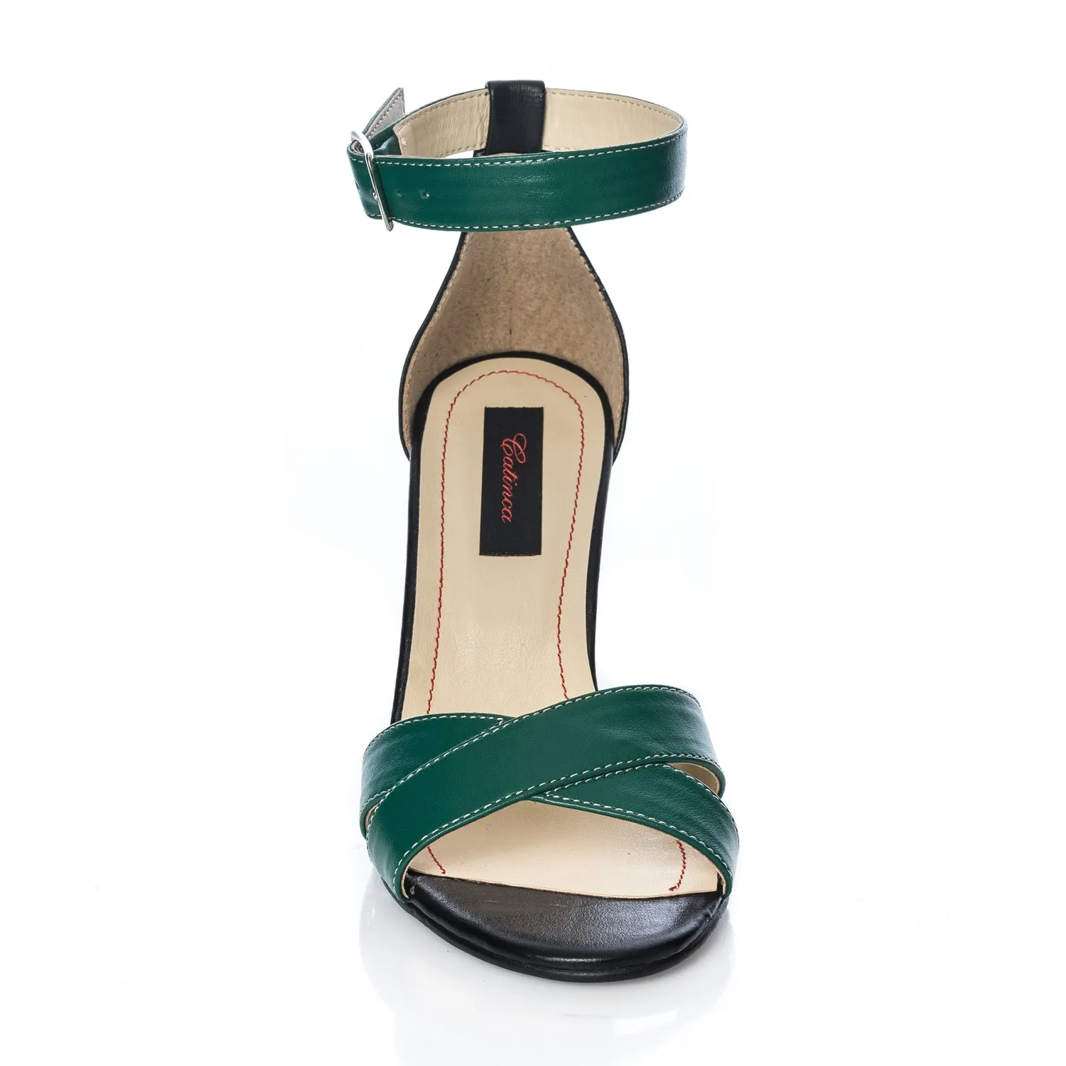 Catinca Shoes S4 VN sandale dama piele naturala verde negru