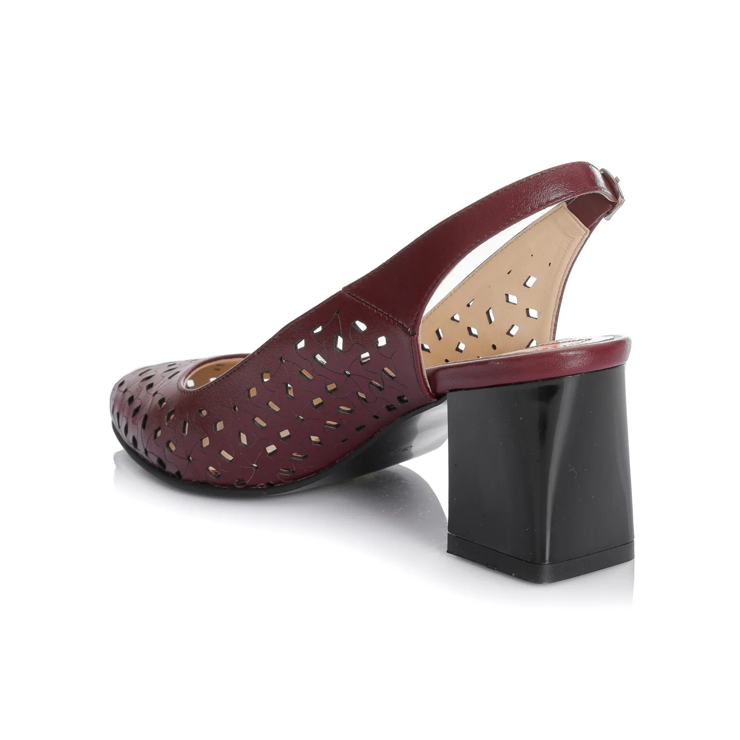 Sandale dama piele naturala Catinca Shoes L728 bordo perforat