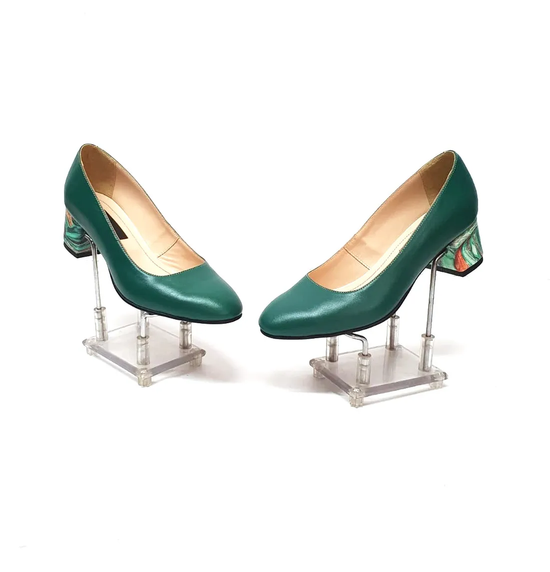 Catinca Shoes A6 VBPV pantofi damă piele verde pictură