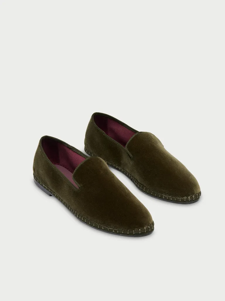 Flagelus Corbin papuci dama verde catifea