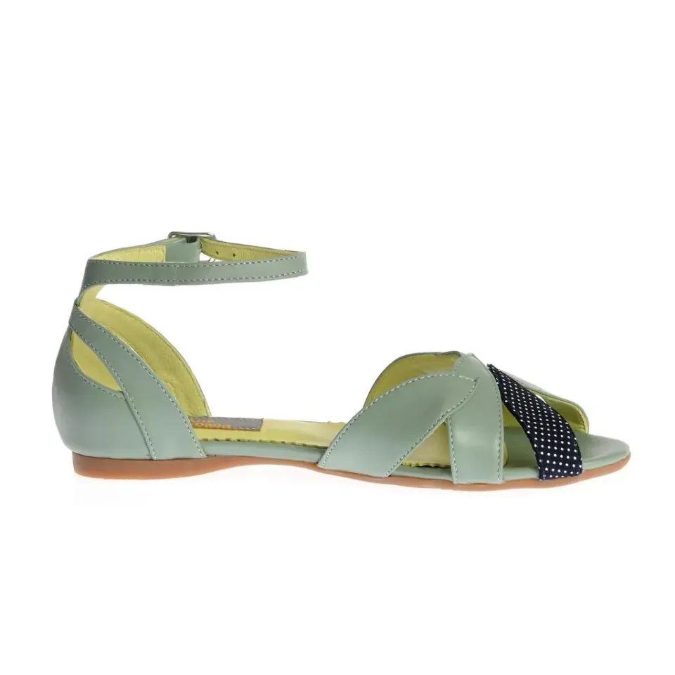 Ana Urbana Santa Barbara sandale piele verde mentă