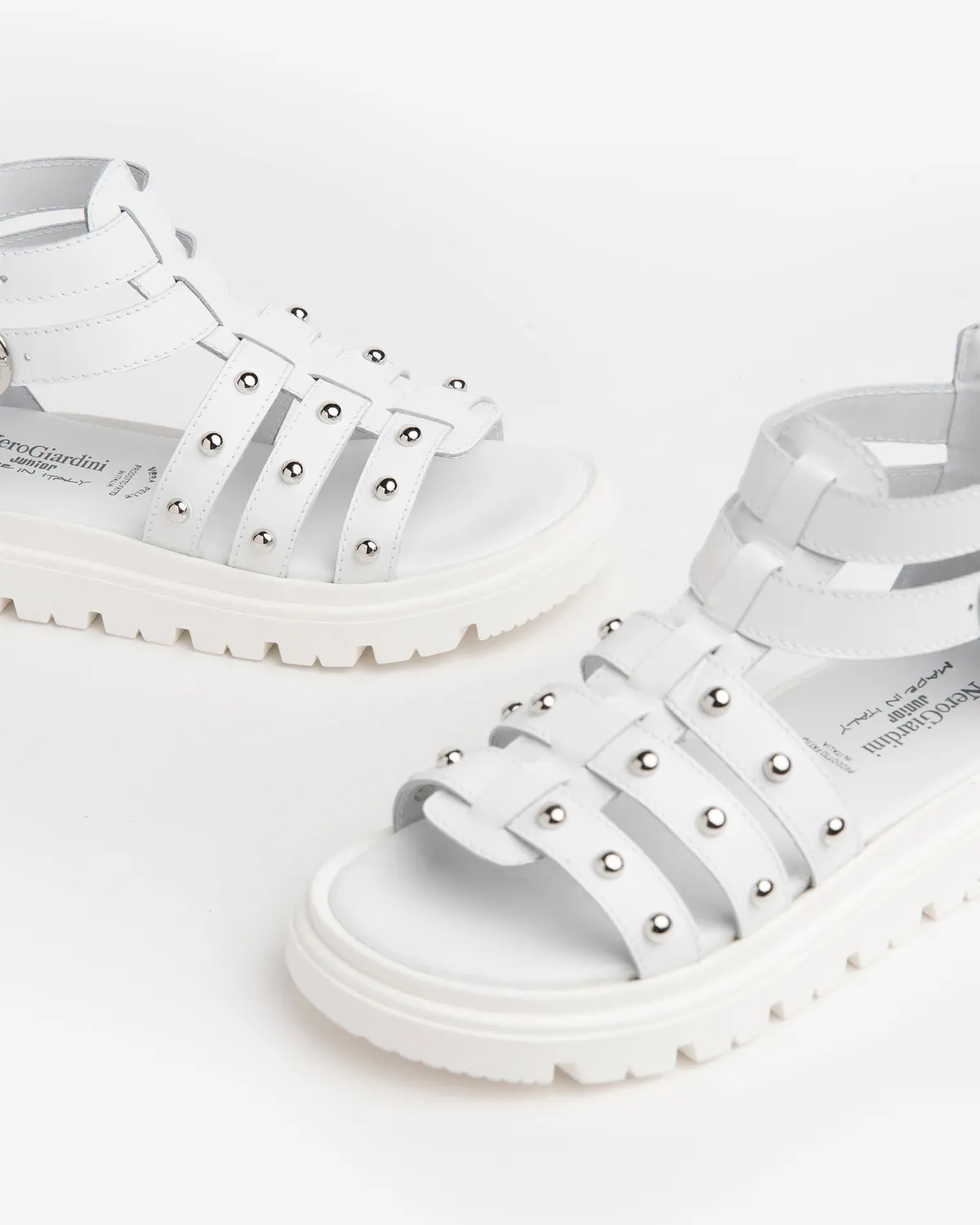 NeroGiardini sandale fete piele gladiator cu fermoar