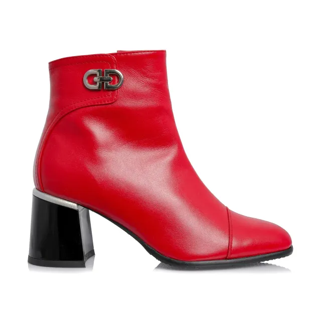Catinca Shoes G80 RB ghete damă piele roșu box
