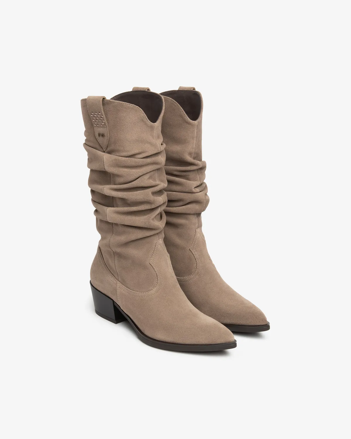 NeroGiardini cizme piele intoarsa dama toc western