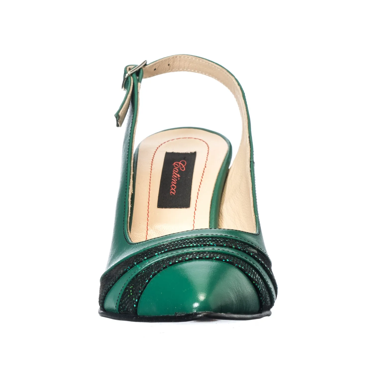Catinca Shoes A101 VSC sandale piele verde sclipici