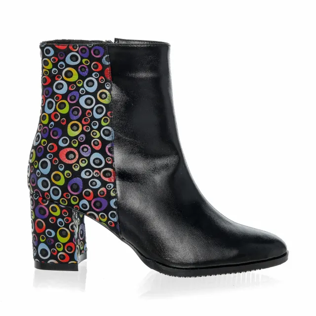 Catinca Shoes GX31 NBCC ghete dama piele neagra cerculete