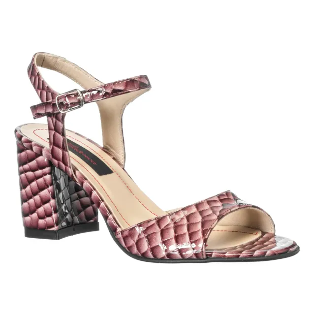 Catinca Shoes S15 BC sandale dama bordo piele croco