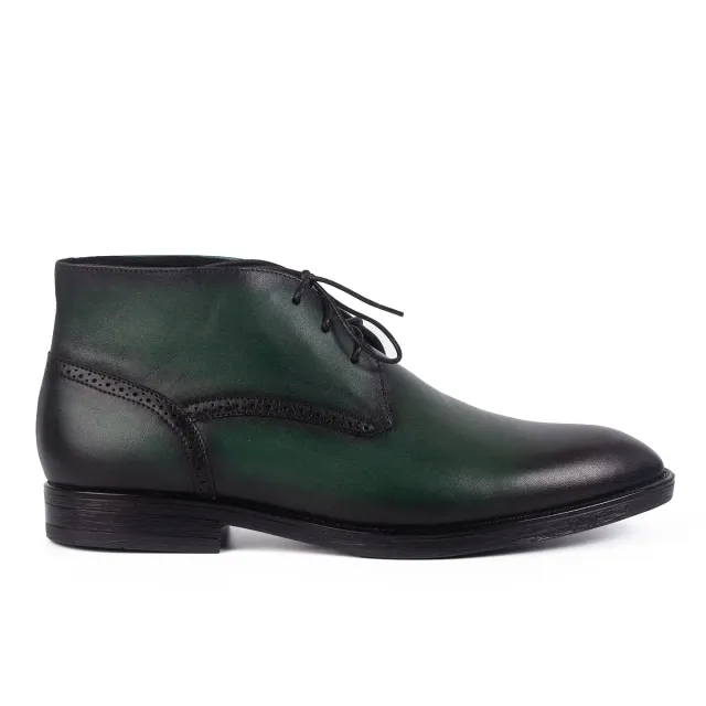 Lucas Shoes 851 ghete barbati verde piele naturala iarna