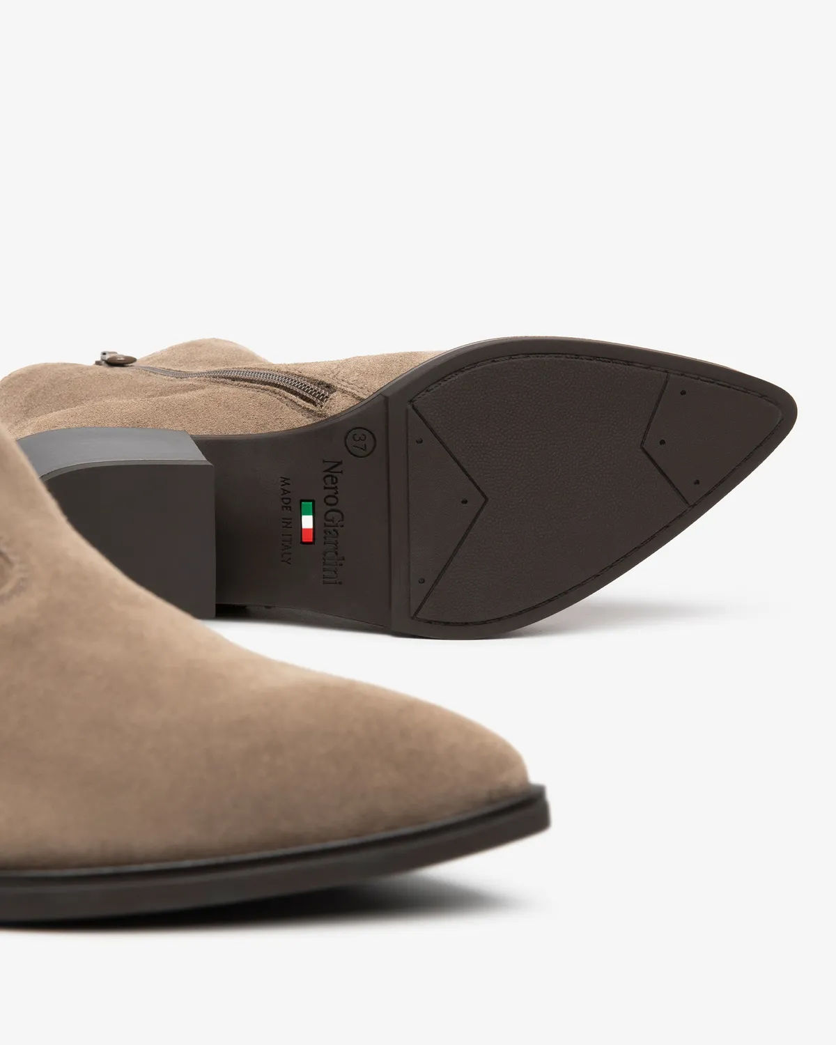 NeroGiardini botine dama piele intoarsa franjuri toc 50