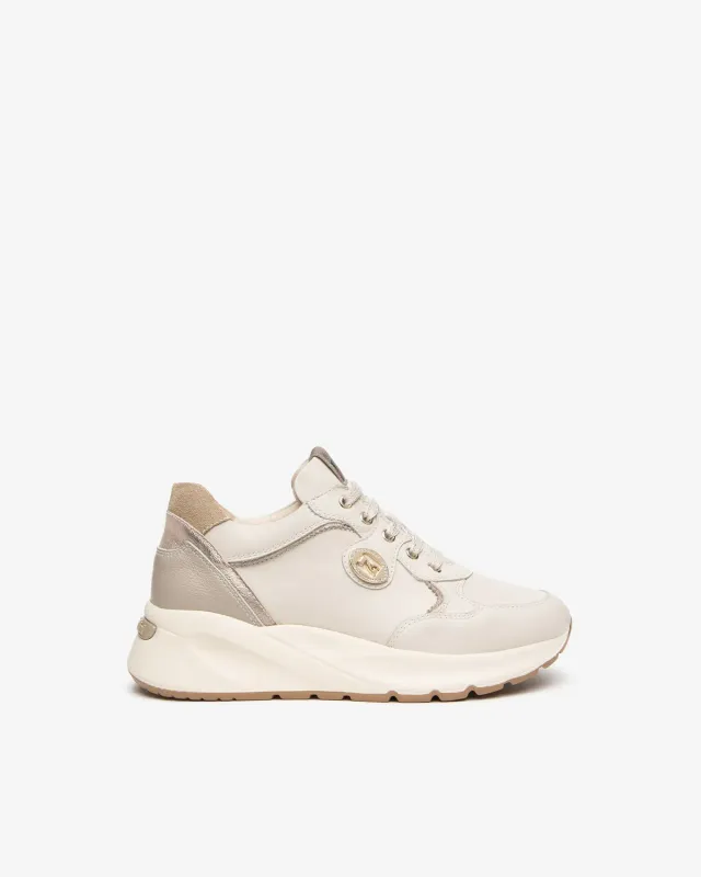 Sneakers dama NeroGiardini piele cu strasuri