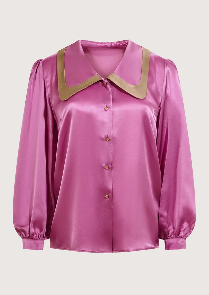 Flagelus Baseball Pink bluza matase roz