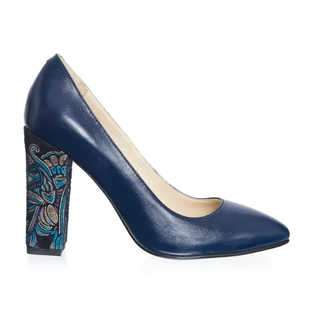 Catinca Shoes 2691 ATS pantofi dama piele albastru toc jos