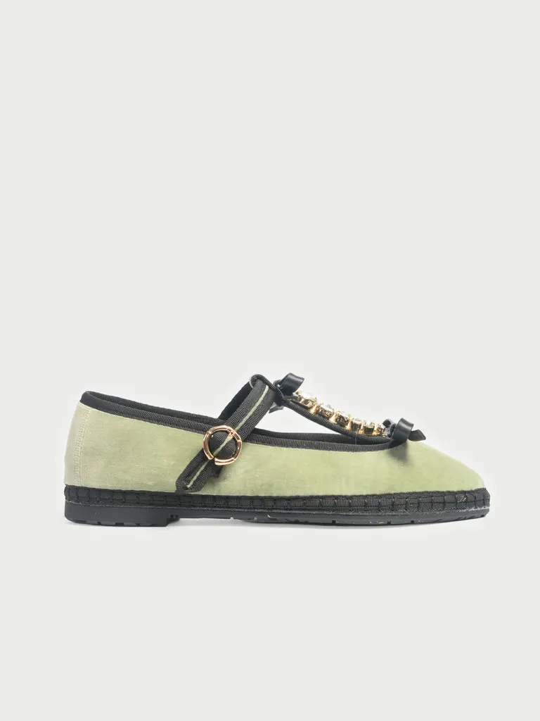 Flagelus Pierre Hidden Grove pantofi velur verde