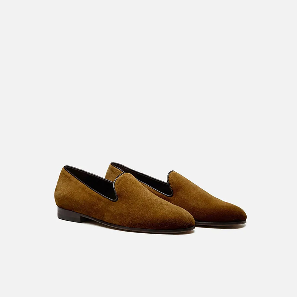 Cecilia Bringheli Positano mocasini piele intoarsa tobacco