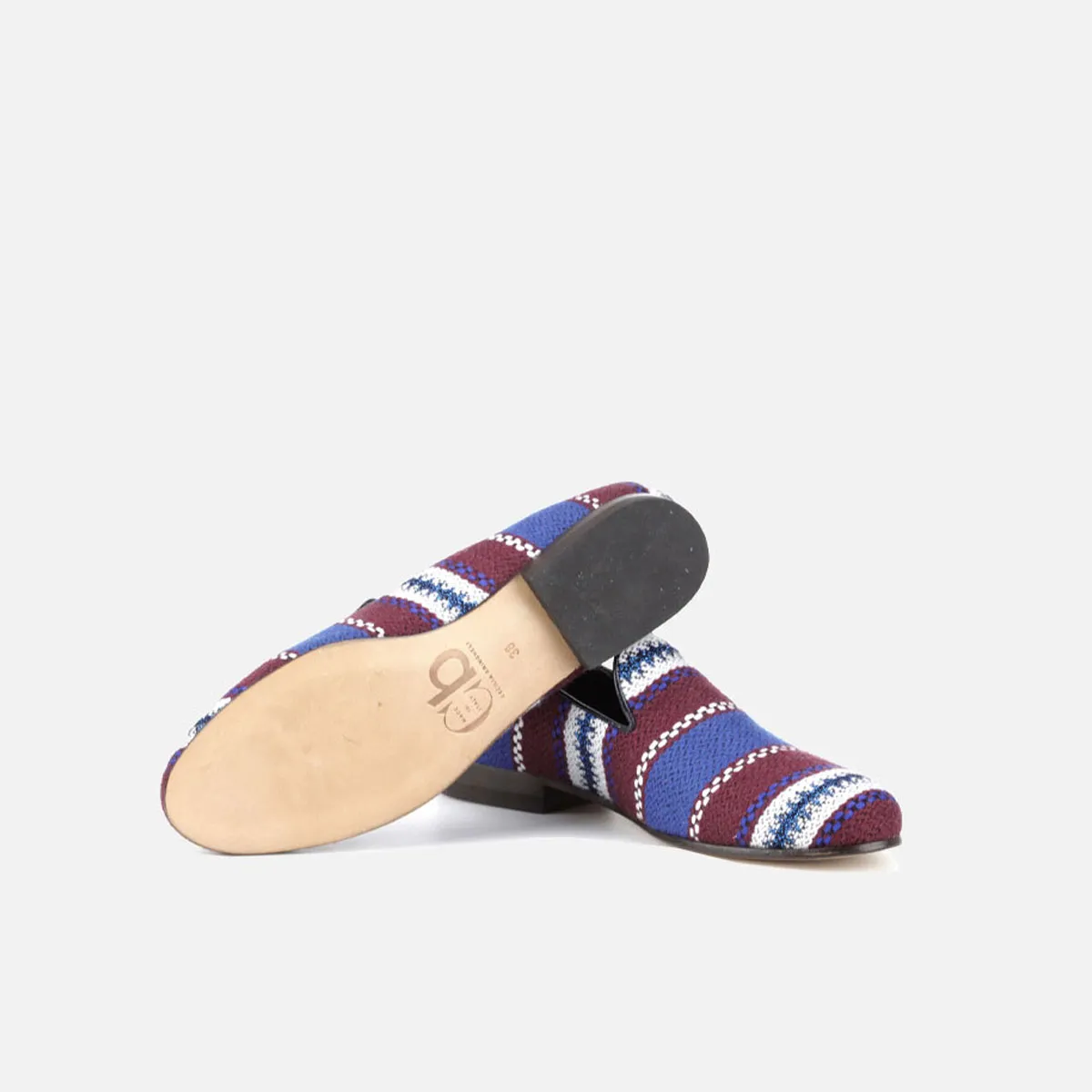 Cecilia Bringheli Positano Purple Woven Fabric slipper mov