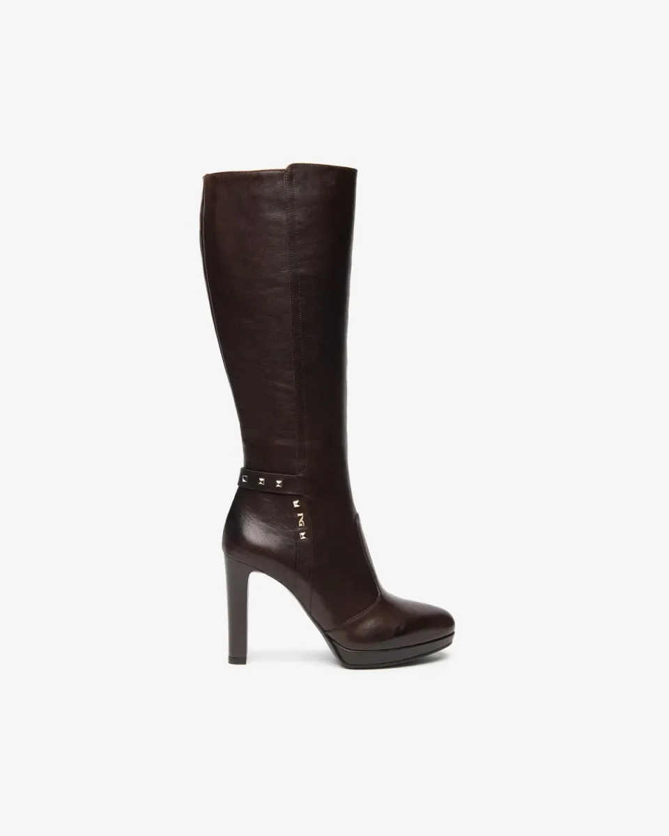 NeroGiardini cizme dama piele toc 10 cm fermoar