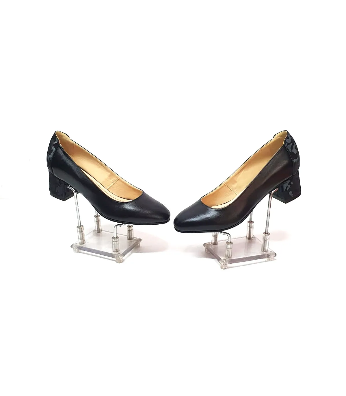 Catinca Shoes A7 NCN pantofi dama piele naturala negru camuflaj