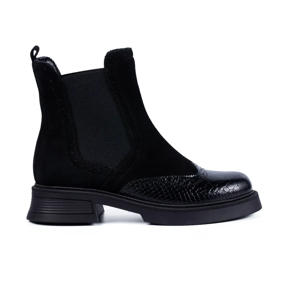 Lucas Shoes 400 ghete piele negru croco dama