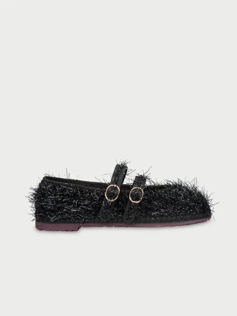 Flagelus Claire Frisson pantofi Mary Jane negri bretele duble