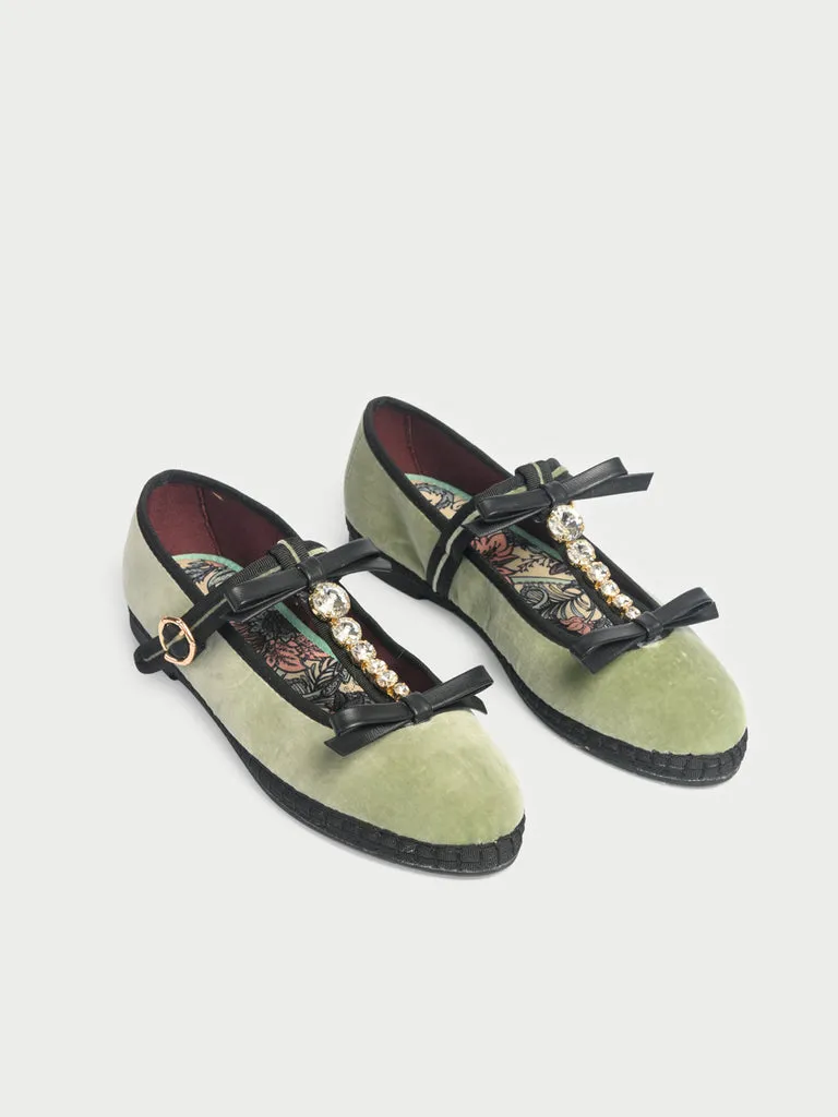 Flagelus Pierre Hidden Grove pantofi velur verde