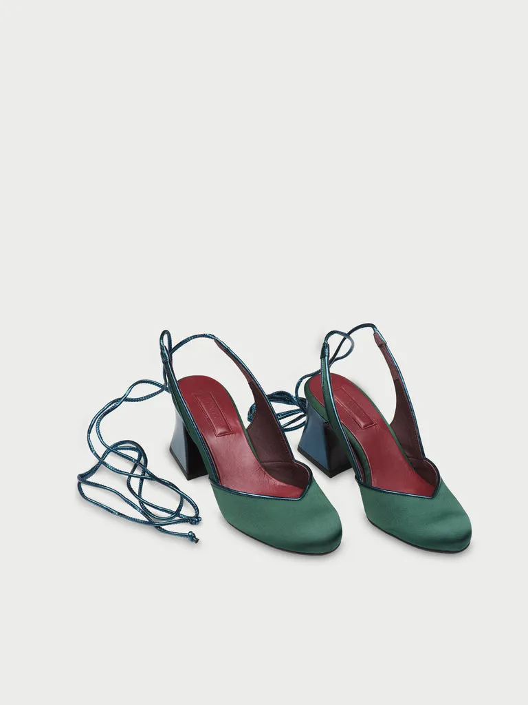 Flagelus Swing Shadow pantofi toc verde petrol